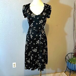 Betsy Johnson women’s fit and flare polka dot bow print dress size 6